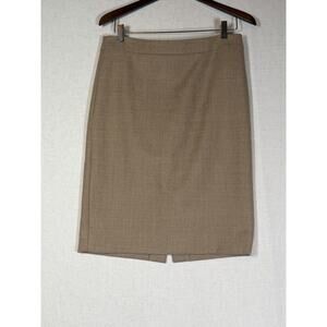 J.CREW No. 2 Pencil Skirt - Wool, Brown/Camel with Back Slit - Size 6